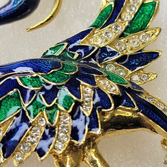 Large Stork Statement Brooch Phoenix Bird Large Bird Statement Brooch Pin - Picture 4 of 13